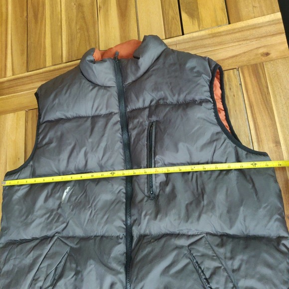 Vintage Moose Creek Mens Vest Reversible Puffer Size XL Full Zip Gray Orange - Picture 7 of 8
